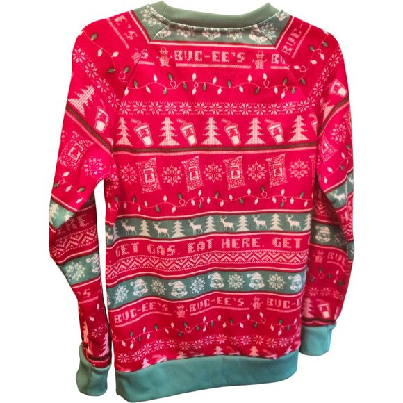 Buc-ee's Ugly Christmas Sweater Red, Green, White Fleece-Lined Women's Sz. Small - Picture 2 of 10